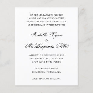 Prospectus 11,4 Cm X 14,2 Cm Mariage traditionnel noir et blanc