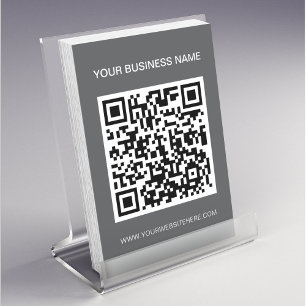 Prospectus 11,4 Cm X 14,2 Cm Marketing de code QR promotionnel gris professionn