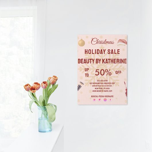 Prospectus 11,4 Cm X 14,2 Cm Marre Noël Beauté Salon Circulaire