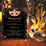 Prospectus 11,4 Cm X 14,2 Cm Masquerade or noir Sweet 16 invitation budget<br><div class="desc">Veuillez noter que cette invitation est sur papier de prospectus et très mince. Les enveloppes ne sont pas incluses. Pour des invitations plus épaisses (même conception), veuillez visiter notre magasin. Pour une Masquerade élégante, Sweet 16, 16e anniversaire. Un arrière - plan noir élégant. Décoré avec de la poussière de parties...</div>