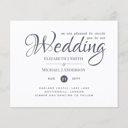 Prospectus 11,4 Cm X 14,2 Cm Meilleur Mariage Bleu Dusty (Devant)