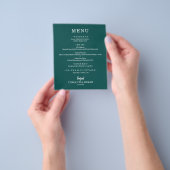 Prospectus 11,4 Cm X 14,2 Cm Menu Budget Simple Dark Turquoise Mariage (main)