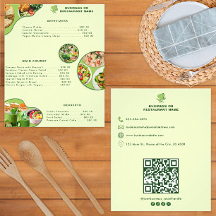 Prospectus 11,4 Cm X 14,2 Cm Menu de restaurant végétalien professionnel   Code