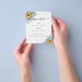 Prospectus 11,4 Cm X 14,2 Cm Menu du bar verdoyant Sunflower eucalyptus (main)