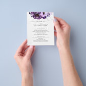 Prospectus 11,4 Cm X 14,2 Cm Menu Mariage Eggplant Purple Moderne Boho (main)