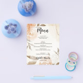 Prospectus 11,4 Cm X 14,2 Cm Menu Mariage Floral Automne Budget (Simple)