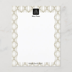 Prospectus 11,4 Cm X 14,2 Cm Menu Motif de géométrie moderne blanc