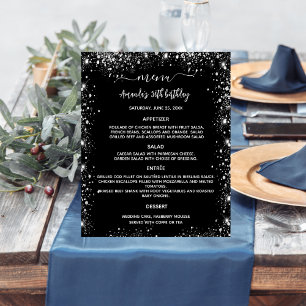 Prospectus 11,4 Cm X 14,2 Cm Menu noir argent blanc budget