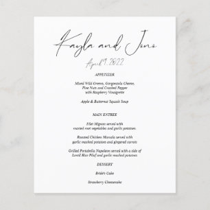 Prospectus 11,4 Cm X 14,2 Cm Menu Noir et Blanc Chic Moderne Budget - SCustom2
