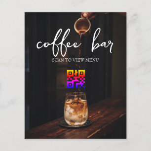 Prospectus 11,4 Cm X 14,2 Cm Menu numérique QR Code