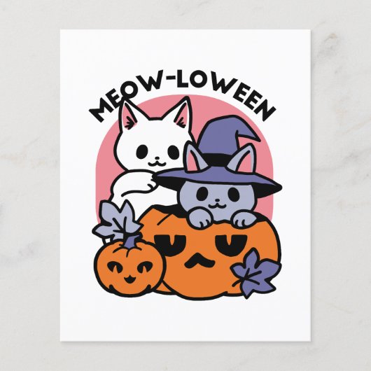 Prospectus 11,4 Cm X 14,2 Cm Meow-Loween - Cute Halloween Conception Chat (Devant)
