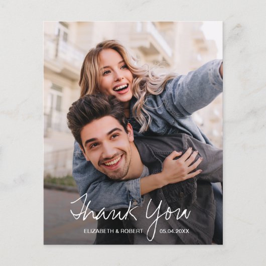 Prospectus 11,4 Cm X 14,2 Cm Merci photo Mariage chic (Devant)