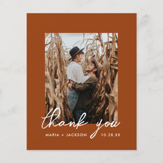 Prospectus 11,4 Cm X 14,2 Cm Merci photo Mariage de rouille budget (Devant)