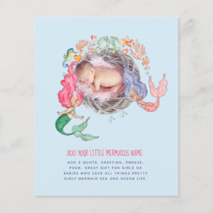 Prospectus 11,4 Cm X 14,2 Cm Mermaids BUDGET PHOTO Invitation Faire-part