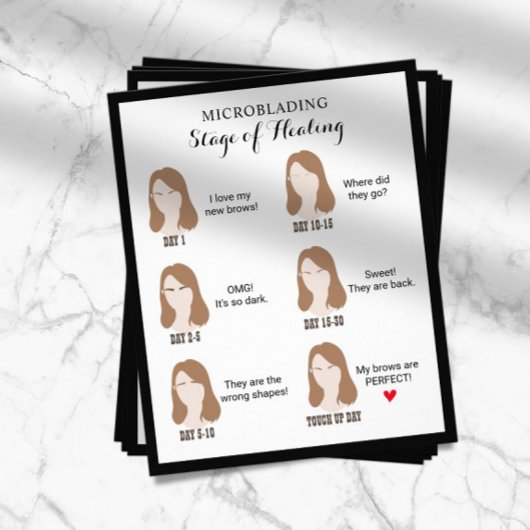 Prospectus 11,4 Cm X 14,2 Cm Microblading Aftercare Instruction Classic encadré