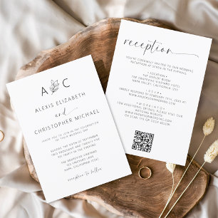 Prospectus 11,4 Cm X 14,2 Cm Minimaliste budgétaire Tout en un code QR Mariage