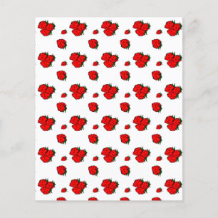 Prospectus 11,4 Cm X 14,2 Cm Modèle de Flyer en Papier à Motif de Fraises
