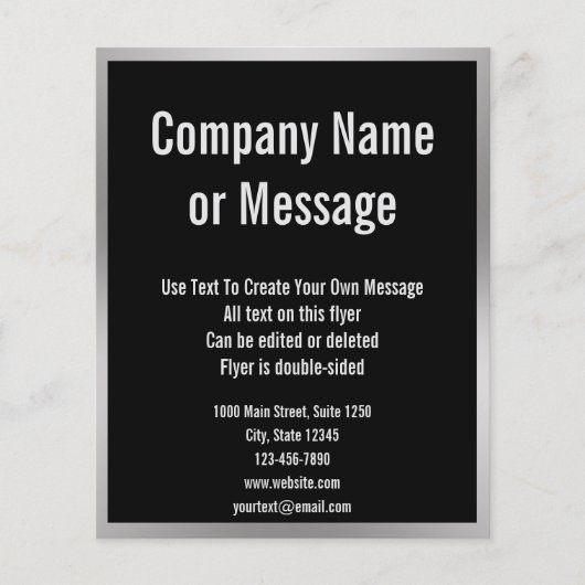 Prospectus 11,4 Cm X 14,2 Cm Modèle de texte noir et blanc (Devant)