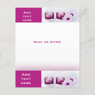 Prospectus 11,4 Cm X 14,2 Cm Modèle Flyer Salon de Beauté Spa Plum Rose