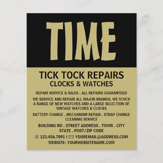 Prospectus 11,4 Cm X 14,2 Cm Modern Bold, Horologiste Publicité (Devant)