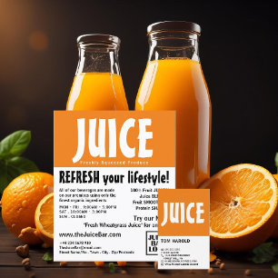 Prospectus 11,4 Cm X 14,2 Cm Modern Bold, Juice Bar Advertising
