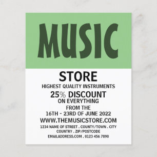 Prospectus 11,4 Cm X 14,2 Cm Modern Bold, magasin d'instruments de musique