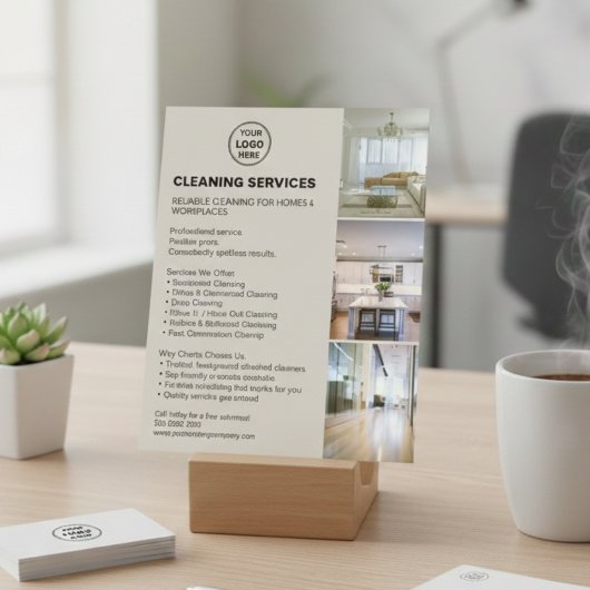 Prospectus 11,4 Cm X 14,2 Cm Modern Neutral Cleaning Services Photo Logo
