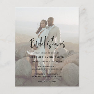 Prospectus 11,4 Cm X 14,2 Cm Modern Photo Budget Bridal Shower Invitation