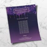 Prospectus 11,4 Cm X 14,2 Cm Modern Purple Glitter Drips Beauty Salon & Spa<br><div class="desc">Modern Purple Glitter Drips Beauty Salon & Spa Brochures.</div>