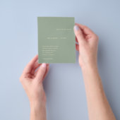 Prospectus 11,4 Cm X 14,2 Cm Modern Sage Green Simple Wedding Invitation (main)
