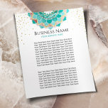 Prospectus 11,4 Cm X 14,2 Cm Modern Teal & Gold Mandala Flower Spa Salon<br><div class="desc">Modern Teal Gold Mandala Flower Salon Spa Flyers.</div>