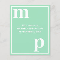 Monogram Seafoam Green Budget Économisez la date