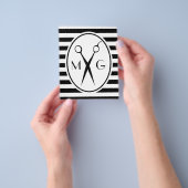 Prospectus 11,4 Cm X 14,2 Cm Monogramme Initiales Ciseaux Coiffeur Barbier Salo (main)