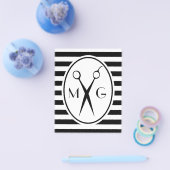 Prospectus 11,4 Cm X 14,2 Cm Monogramme Initiales Ciseaux Coiffeur Barbier Salo (Simple)