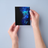 Prospectus 11,4 Cm X 14,2 Cm Morpho Papillon sur fond sombre (main)