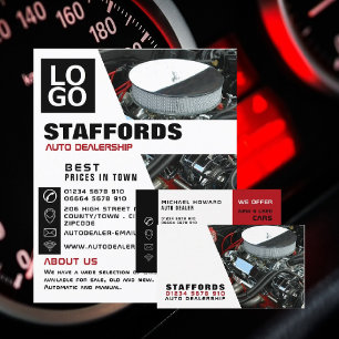 Prospectus 11,4 Cm X 14,2 Cm Moteur automobile, concessionnaire automobile Publ