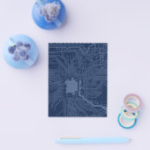 Prospectus 11,4 Cm X 14,2 Cm Motif de circuit Geek bleu (Simple)