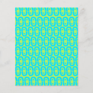 Prospectus 11,4 Cm X 14,2 Cm Motif géométrique turquoise et vert lime