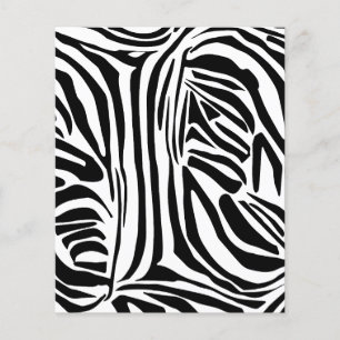 Prospectus 11,4 Cm X 14,2 Cm Motif Imprimé Zèbre Noir et Blanc Audacieux