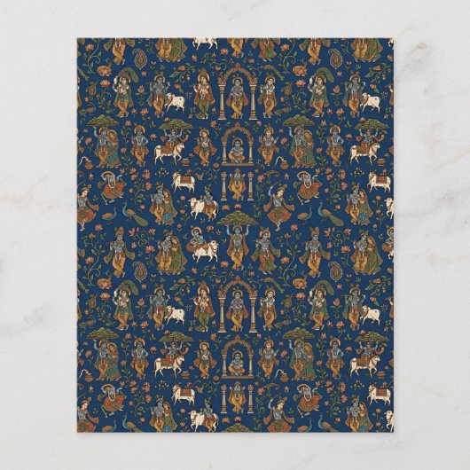 Prospectus 11,4 Cm X 14,2 Cm Motif Krishna (Devant)