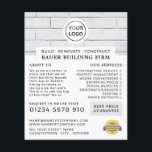 Prospectus 11,4 Cm X 14,2 Cm Mur de brique blanche, Construire ferme, Construct<br><div class="desc">Mur De Briques Blanches,  Constructeur Ferme,  Constructeurs Publicités Flyers Par Le Magasin Carte de visite.</div>