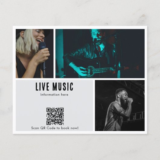 Prospectus 11,4 Cm X 14,2 Cm Music Concert Band Bar Party Promotionnel QR Code (Devant)