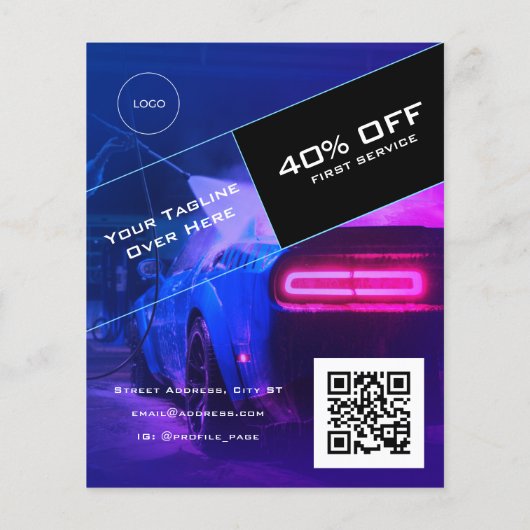 Prospectus 11,4 Cm X 14,2 Cm Nettoyage automobile moderne (Dos)