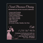 Prospectus 11,4 Cm X 14,2 Cm Nettoyage de la maison de femme de ménage de coule<br><div class="desc">Nettoyage de la maison de femme de ménage de couleur rose noire</div>