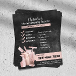 Prospectus 11,4 Cm X 14,2 Cm Nettoyage de la maison Rose Gold Chalkboard Entret<br><div class="desc">Service de nettoyage à domicile Rose Gold & Chalkboard Flyers ménagers.</div>