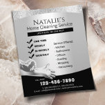 Prospectus 11,4 Cm X 14,2 Cm Nettoyage de la maison Service de femme de ménage<br><div class="desc">Service De Nettoyage Maison Flyers En Argent Moderne.</div>