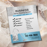 Prospectus 11,4 Cm X 14,2 Cm Nettoyage de maison moderne Blue & Silver<br><div class="desc">Service de nettoyage à domicile moderne Blue & Silver Flyers.</div>