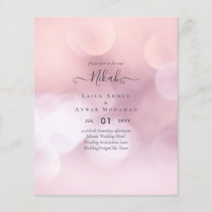 Prospectus 11,4 Cm X 14,2 Cm NIKAH - Budget - Invitations de mariage islamique