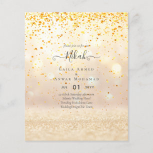 Prospectus 11,4 Cm X 14,2 Cm NIKAH - Cartes d'invitation de mariage islamique p