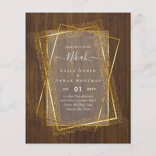 Prospectus 11,4 Cm X 14,2 Cm NIKAH - Invitations BUDGÉTAIRES - Cadre Parties sc (Devant)